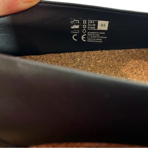 Sole By District Recork Slip On Grace Flats Black Leather Carbon Negative US 8W - Picture 7 of 11